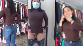 Una mujer latina madura acepta pagar para realizar un acto sexual frente a la cámara en un establecimiento comercial