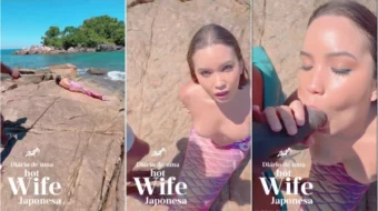 Lina Nakamura teniendo sexo y follando anal caliente con un hombre en la playa