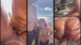 La morena caliente Paula Brandão completamente desnuda en una playa desierta tiene sexo muy caliente con un chico bien dotado