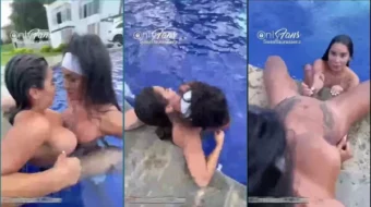 Melissa Gutierrez disfruta de un día en la piscina al aire libre junto a su amiga transexual